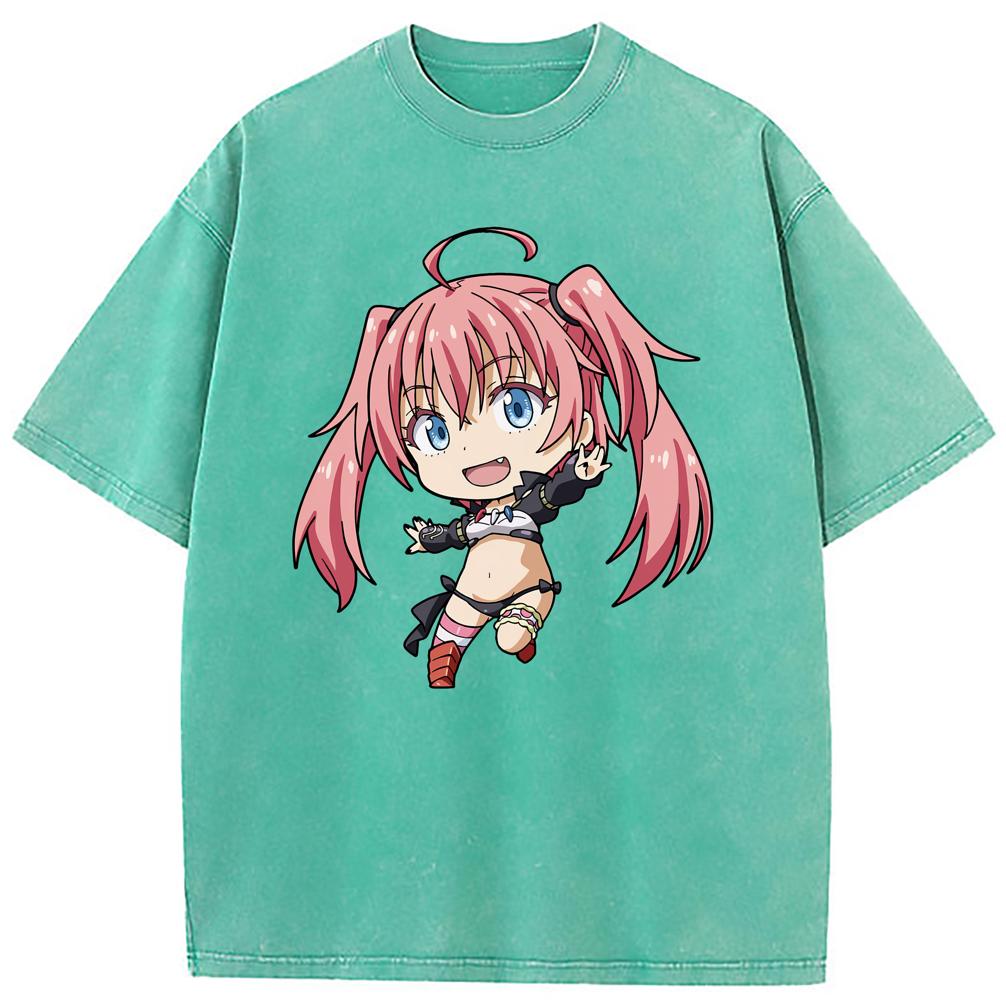 （画像用） 転スラ Regarding Reincarnated to Slime 綿100% ヴィンテージ風 半袖Tシャツ（フロントプリント）